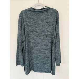 Lands' End Women's Mock Neck Long Sleeve Top Pullover Green Space Dyed Casual 3X